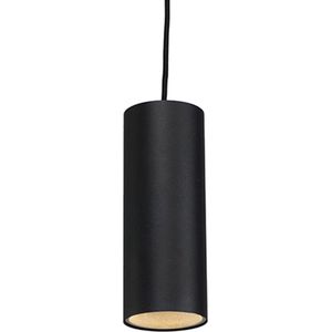 QAZQA tubo - Design Minimalistische hanglamp - 1 lichts - Ø 100 mm - Zwart - Woonkamer | Slaapkamer | Keuken