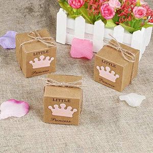 50 x kleine prinses kraftpapieren geschenkdoosjes gastgeschenkjes, snoepdozen, geschenktasjes voor meisjes verjaardag feest doop babyshower