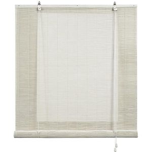 Bamboe jaloezieën, wit, krijt, 90 x 175 cm, rolgordijnen voor ramen