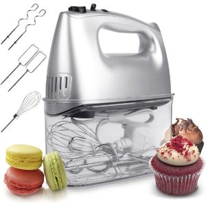 Elektrische Handmixer 400W - 5 Snelheden - Inclusief Accessoirehouder - Mixer, Haak en Garde - Ideaal voor Taart, Cake, Crèmes en Gebak