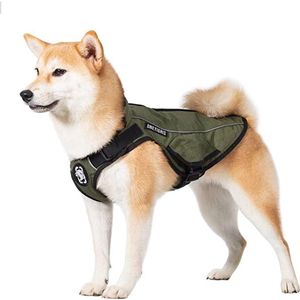 OneTigris K9 Hondenjas in Achilles Bomber-stijl, wind- en waterafstotende winterjas voor honden kleur groen maat Medium