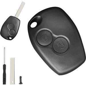 Sleutelhoes afstandsbediening met 2 toetsen voor Renault Clio Kangoo Master Modus Trafic en Dacia Sandero - Inclusief sleutelblad, schroeven en schroevendraaier