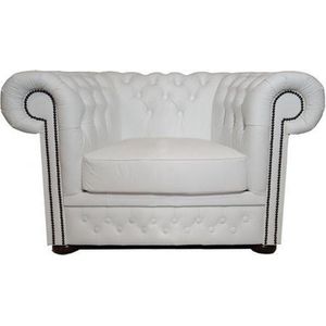 Chesterfield Fauteuil First Class Leer | Wit | 2 tot 4 weken levertijd