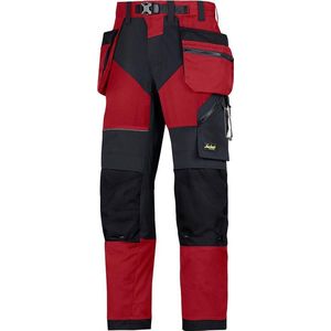 Snickers FlexiWork Stretch Werkbroek+ holsterzakken 6902 - Mannen - Rood/Zwart - 58