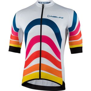 Nalini - Heren - Fietsshirt - Korte Mouwen - Wielrenshirt - Wit - NEW STRIPES JERSEY - XL