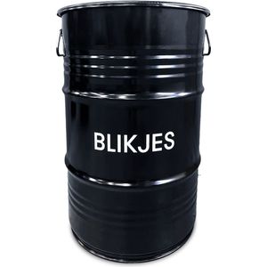 BinBin Handle Blikjes 60Liter met handvatdeksel olievat afvalscheiding prullenbak| inzamelbak blikjes | statiegeld blikken | Horeca afvalbak