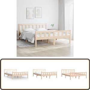 vidaXL Bedframe - Massief Grenenhout - 120x190 cm Klassieke Bed - Massief Grenenhout - Bedframe - Tweepersoonsbed - Rustic Bed