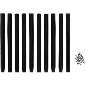Nature - Set paaltjes 10x + schroeven 20x - zwart - voor borderranden