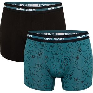 Happy Shorts 2-Pack Boxershorts Met Print Heren Abstract Painting - Maat XXL