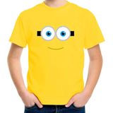 Geel poppetje verkleed t-shirt geel voor kinderen - Carnaval fun shirt / kleding / kostuum 110/116