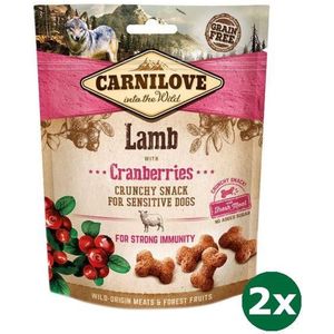 2x200 gr Carnilove crunchy snack lam / cranberries hondensnack