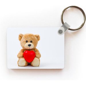 Sleutelhanger - Een knuffelbeertje voor valentijn - Uitdeelcadeautjes - Plastic