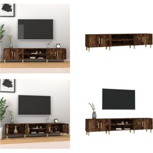 vidaXL Tv-meubel 180x31,5x40 cm bewerkt hout gerookt eikenkleurig - Tv-kast - Tv-kasten - Tv-meubel - Hifi-meubel