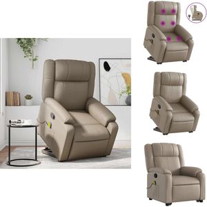 vidaXL Sta-op-massagestoel - Sta-op-massagestoelen - Sta-opstoel - Sta-op Stoel - Sta-op-massagestoel verstelbaar kunstleer cappuccinokleurig