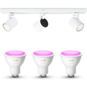 Philips Hue Runner Opbouwspot (Wit) - Wit en Gekleurd Licht - Plafondspot met 3 Lichtpunten - GU10 - Hue White and Color Ambiance