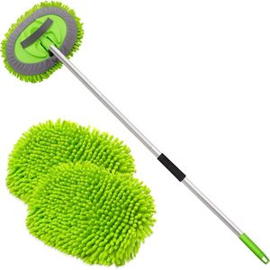 Autowasborstel met telescoopsteel - multifunctioneel - 160 cm