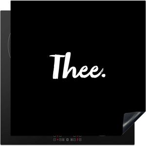 KitchenYeah® Inductie beschermer 78x78 cm - Quotes - Thee - Drinken - Tekst - Kookplaataccessoires - Afdekplaat voor kookplaat - Inductiebeschermer - Inductiemat - Inductieplaat mat