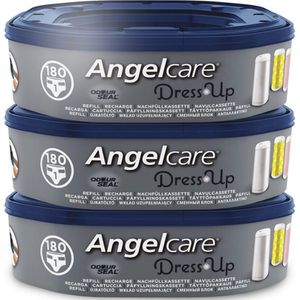 AngelCare Navulling Luieremmer Baby - Achthoekige Navulcassettes - Voor Dress Up - 3 Stuks