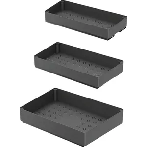 Hykiee uittrekbare kastorganizer keukenschuiflade, 2 stuks ladeorganizer keukenkastorganizer keukenlade lade rek onder de gootsteen keuken, geen boren en spijkeren nodig, (25 cm B x 38 cm D x 10cm H
