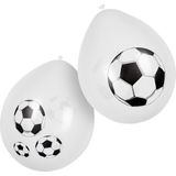 Boland - 6 Latex ballonnen Voetbal - Multi - Knoopballon