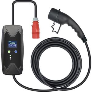 Mobiele lader 22 kW - 10 Meter | 32A - 3-Fase | 380v krachtstroom lader | Mobiele Thuislader (CEE stekker rood)