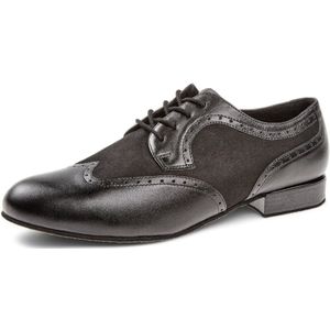 Diamant 089 - 026 - 145 - Heren Dansschoenen - Extra Brede Pasvorm - Uitneembaar voetbed - Schokdempende hielkussen - Vetersluiting - Suede zool - 2cm hak - Stijldansen, Ballroom, Argentijnse Tango - Diamant - Zwart - 40