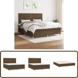 vidaXL Boxspring 180x200 cm - Donkerbruin Boxspringbed - Boxspring - Tweepersoonsbed - Donkere Bruine Bed - Houten Bed Frame