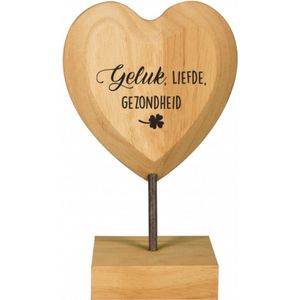 Wooden Heart - Geluk, liefde, gezondheid - Lint: Speciaal voor jou - Cadeauverpakking