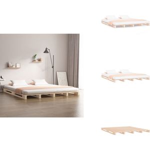 vidaXL Palletbed - Palletbedden - Bed - Slaapkamermeubel - Palletbed massief grenenhout 200x200 cm