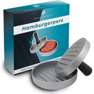 ProudProducts Hamburgerpers met 100 Wax Papiertjes – Hamburgermaker – Hamburger Pers - BBQ Accesoires - RVS