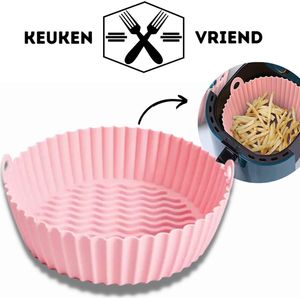 Gezonder eten in 2024 - Keukenvriend - Airfryer Snack Schaal - Herbruikbaar Siliconen Airfryer mand ovenschaal (20 cm) - Universele Heteluchtfriteuse Accessoire Bakje - Hete Lucht Oven - Geschikt voor Philips / Princess / Tefal / Tristar / Inventum