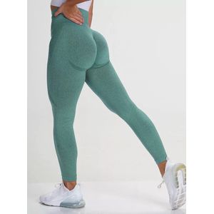 Sportchic - Sportlegging dames - High waist - Elastische band – Squatproof - Anti-zweet - Sportlegging - Donker Groen - M