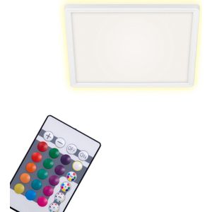 Briloner Leuchten - LED-paneel, plafondlamp dimbaar, plafondlamp, RGB, kleurbediening, achtergrondverlichting, incl. afstandsbediening, 15 Watt, 1.850 lumen, 4.000 Kelvin, wit