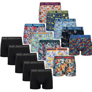 Boxershorts Heren Katoen - 15-pack - Maat XXL - Heren Ondergoed - Meerkleurig Print