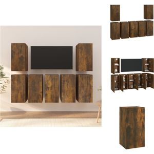 vidaXL Hangende Tv-meubelen - Moderne Stijl - Tv-meubelset van 7 - Gerookt Eiken - 30.5 x 30 x 60 cm - Kast