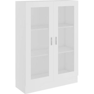 Vitrinekast met Glas - Vitrinekasten Woonkamer - 30x85x115cm - Wit