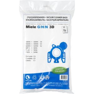 P.C.K. 10x Stofzuigerzakken/Stofzuigerzak/Stofzuiger geschikt voor Miele GN Complete C2 & C3/Classic C3 Inclusief 1 filter erbij