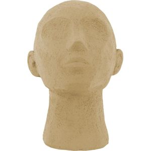 Present Time Ornament Face Art Up - Polyresin Zandbruin - 18,5x16x22,8cm - Scandinavisch