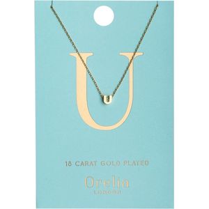 Orelia letter ketting U goudkleurig