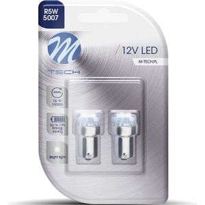 M-Tech LED - BA15s / R5W/R10W 12V - Basic 9x Led diode - Wit - Set