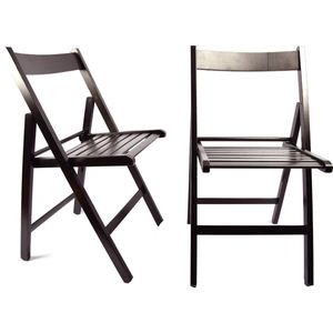 Set van 2x stuks D-Bruin houten klapstoelen voor binnen en buiten - Klapstoelen
