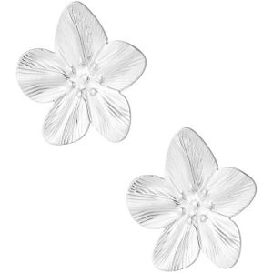 Oorknopjes met grote bloem - Oorstekers - Studs - Yehwang - 3 x 2,70 cm - Stainless Steel - Waterproof - Zilveren oorbellen - Zilveren oorknopjes - Kerst cadeau - Kerst - Sinterklaas cadeau - Valentijn - Moederdag - Oorbellen voor dames - Oorknopjes