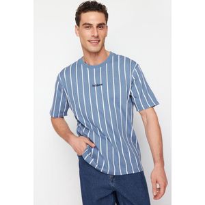 Trendyol TMNSS24TS00202 Volwassenen Mannen T-shirt - Indigo*001 - XL