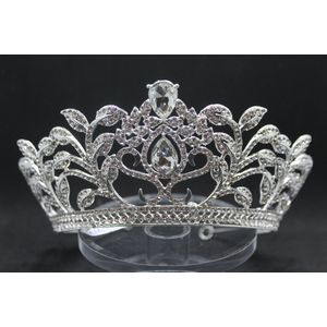 Mooie tiara, kroon, bruid, prinses, haaraccessoire, luxe diadeem, Haarpin, bloemen, haarpin, strass, koningin