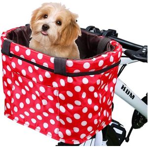 Hondenfietsmand tas met reflecterende streep voor kleine honden en katten - waterdicht en opvouwbaar