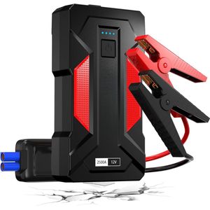 Jumpstarter - Jump Starter - Voor Auto - Emergency Start Power - Waterdicht - Draagbare Power Bank - LED-Licht - Zwart
