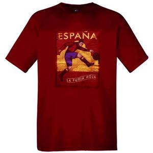 retro T-shirt Spanje voetbal 'La furia Roja' maat 3XL