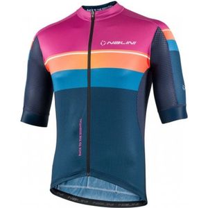 Nalini Fietsshirt Korte Mouwen Heren Blauw Paars - NEW SPEED JERSEY BLUE FUCHSIA ORANGE-L