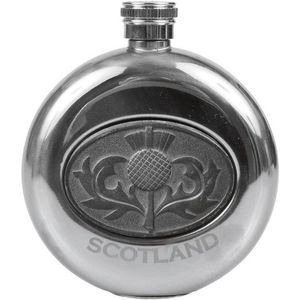 Highland Tartan Tweeds Heupfles Tistle Emblem Silver (A7807)