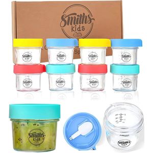 Mini Glazen Voedselcontainers met Deksel en Lepel - Ideaal voor Snacks en Reizen